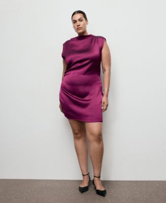 Women's Creased Effect Satin Dress