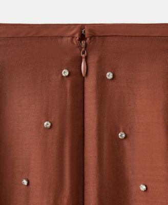 Women's Rhinestones Midi Skirt