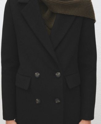 Women's Double-Breasted Wool Blend Coat