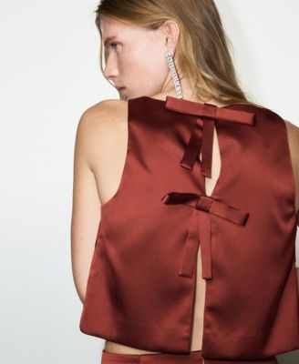 Women's Bows Satin Top