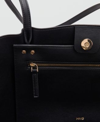 Women's Metallic Details Shopper Bag