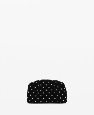 MANGO - Women's Rhinestones Velvet Clutch