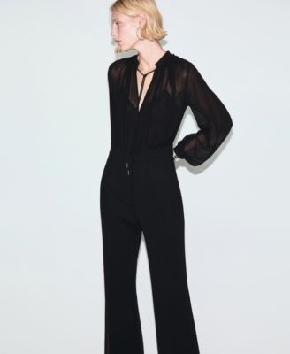Women's V-Neck Combined Jumpsuit