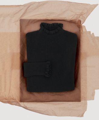 Women's Scalloped Edges Ribbed Sweater