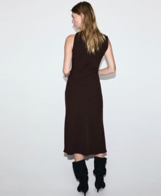Women's Asymmetrical Neck And Metallic Detail Dress