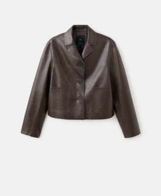 Women's Pockets Faux-Leather Jacket
