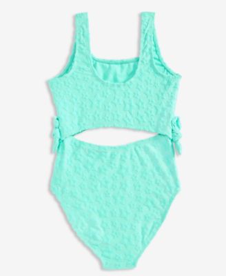 Girls' 7-16 Star-Print Cut-Out One-Piece Swimsuit