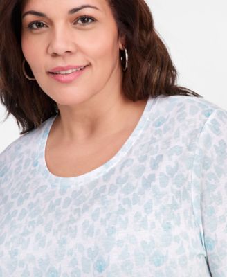 Plus Size Perfect Short-Sleeve Open Crewneck Tee