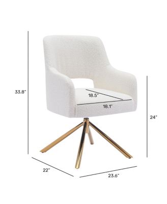 Mid-Century Modern Large Boucle Swivel Accent Arm Chair