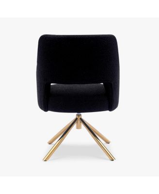 Mid-Century Modern Large Boucle Swivel Accent Arm Chair