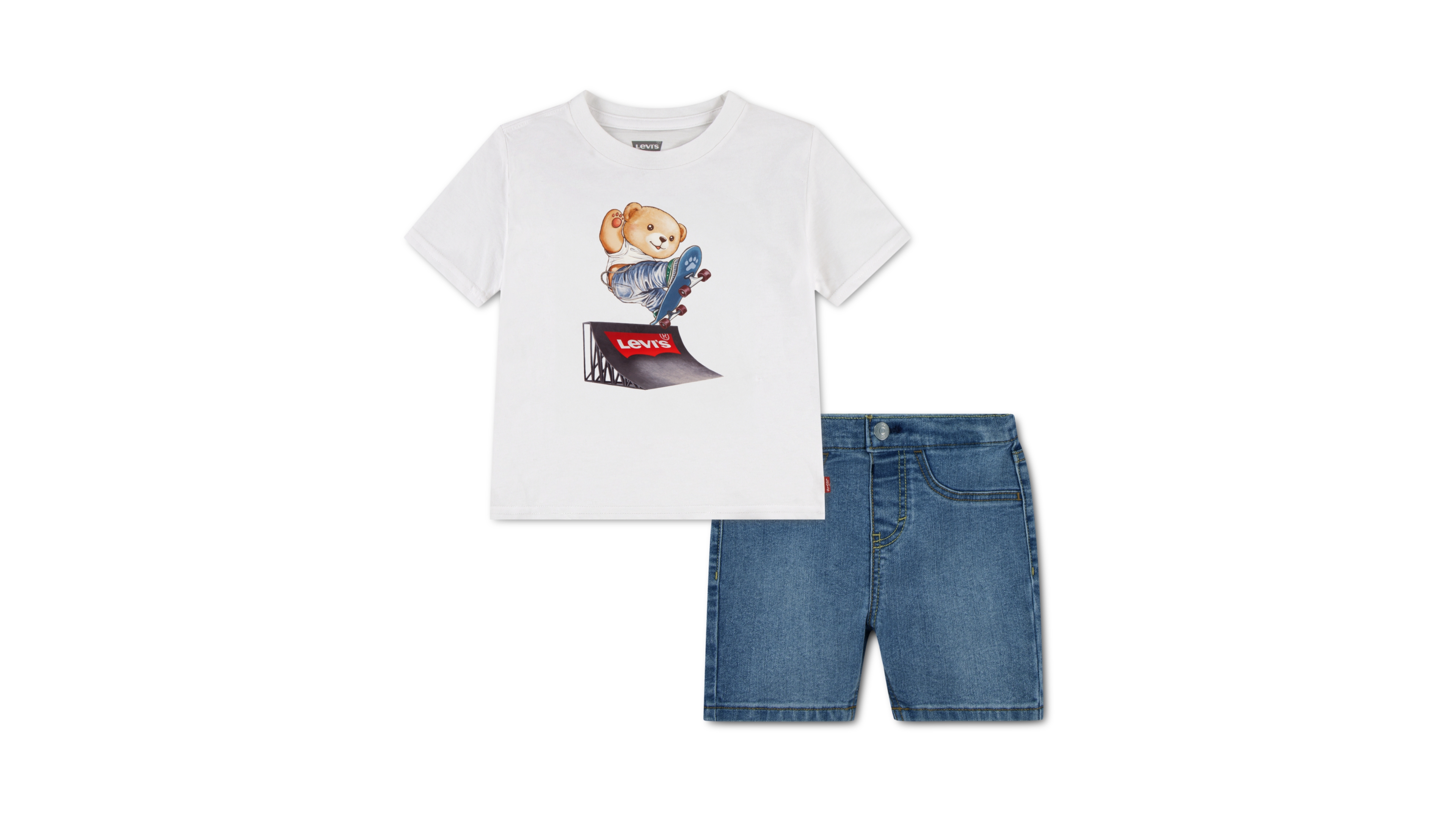 Levi's Baby Boys' Skater T-Shirt and Denim Shorts, 2-Piece Set