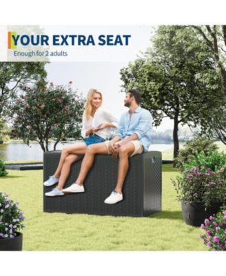 Outdoor 120-Gallon Waterproof Lockable Storage Box – Durable Deck Organizer for Packages, Patio Furniture & Garden Tools