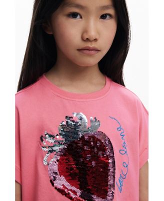 Girls Girls's Strawberry sequin cropped T-shirt