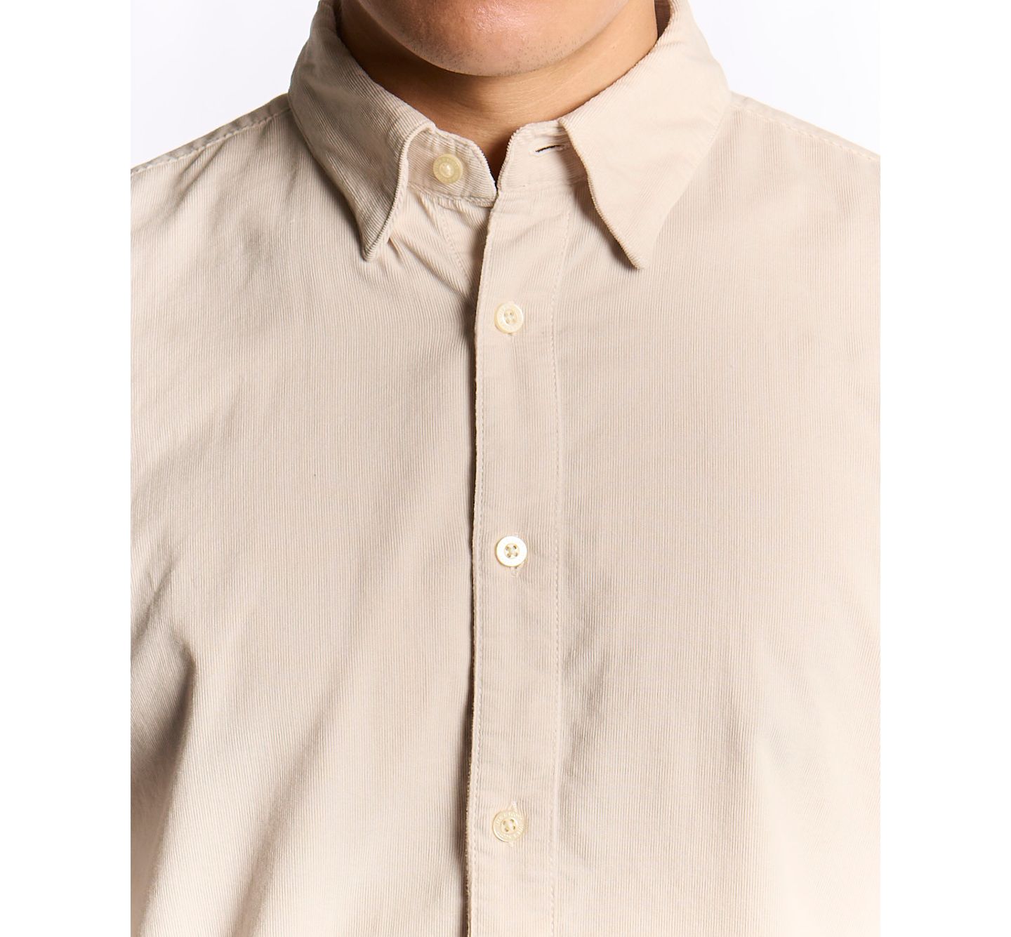 Мужская рубашка Lyle & Scott Long Sleeve Micro Corduroy, цвет: Putty — фото 6