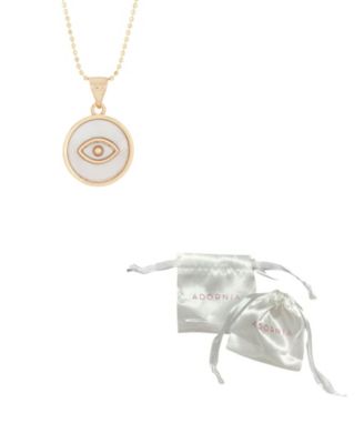 14k Gold-Plated Mother-of-Pearl Evil Eye 18" Pendant Necklace