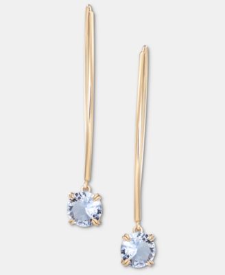 Solitaire Stone Threader Earrings