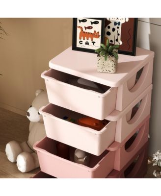 30" 4 Tier Kids Storage Unit Dresser Tower,
