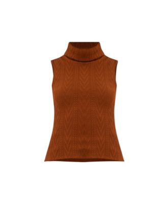 Women's High Neck Sleeveless Knit Top