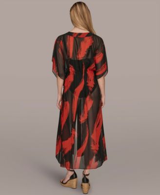 Donna Karan Women's Tie-Front Maxi Kaftan
