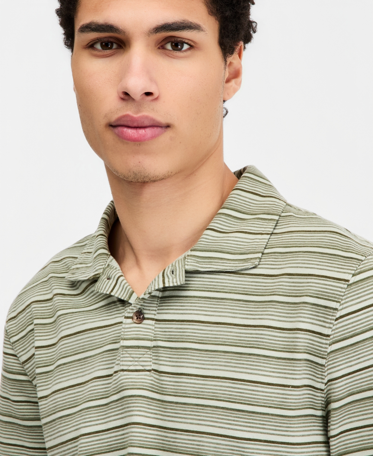 Sun + Stone Men's Cotton Ombre-Stripe Polo Shirt, Macy's Exclusive