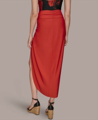 Donna Karan Women's Draped Side-Slit Sarong Skirt