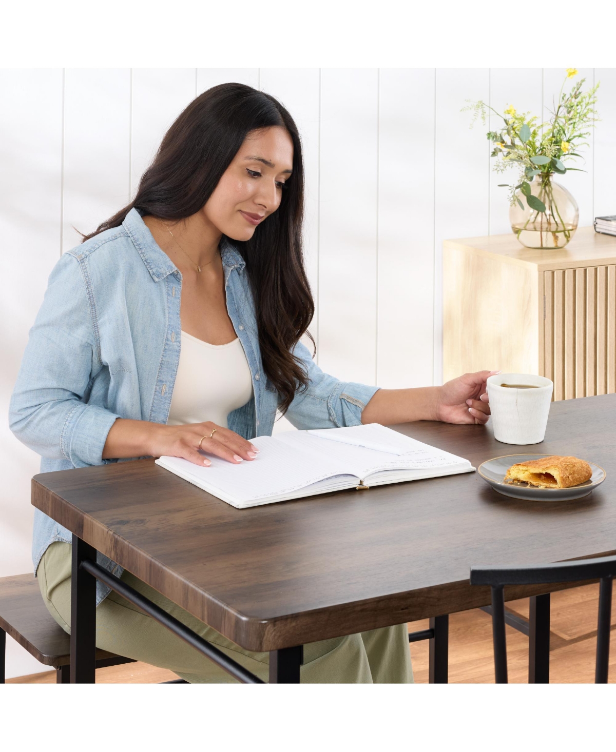 Best Choice Products 4-Piece Dining Kitchen Table Set w/ 2 Spindle-Back Chairs, Bench