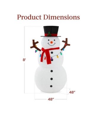 Lighted Pop-Up Snowman, Outdoor Christmas Holiday Decoration w/ LED Lights, Hat, Scarf