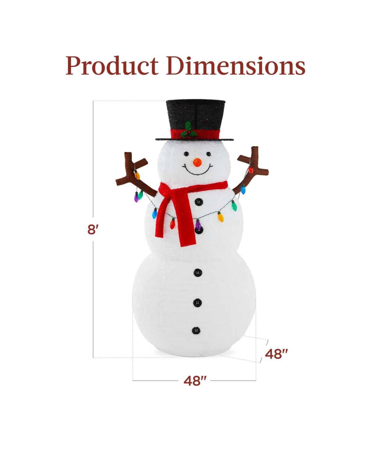 Best Choice Products Lighted Pop-Up Snowman, Outdoor Christmas Holiday Decoration w/ Led Lights, Hat, Scarf