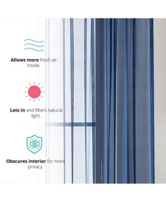 Essentials Sheer Voile Window Treatment Rod Pocket Curtain Panels - Set Of 4
