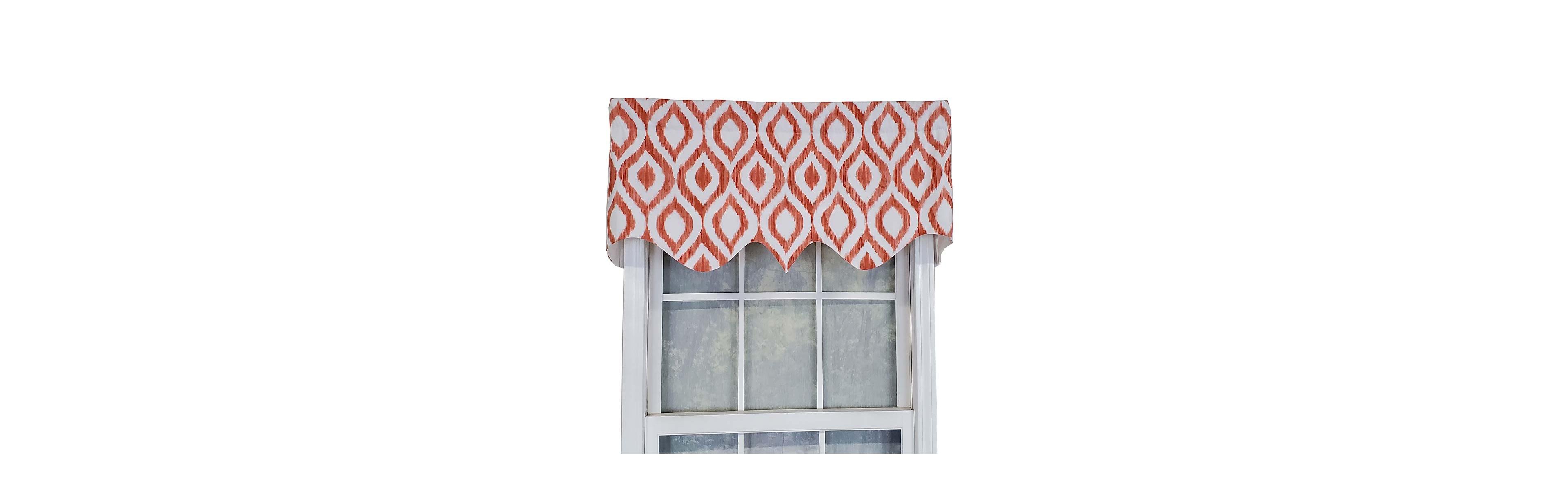 Rlf Home Zamya Regal Window Treatment Premium Quality Valance 3" Rod Pocket 50" x 17" Tangerine