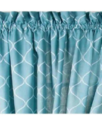 Trellis 2-Panels Unlined Stylish Window Curtain Tailored Pair with Ties - 82x63 Teal
