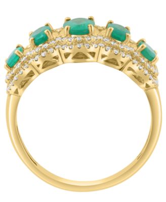 Sapphire (1-5/8 ct. t.w.) and Diamond (1/2 ct. t.w.) Ring in 14k White Gold (Also Available in Emerald)