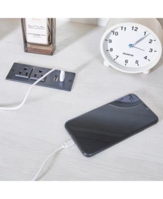 1 Doors Bookshelf with USB Port and 3 Open Shelves Bookcase Side Cabinet Storage Shelves