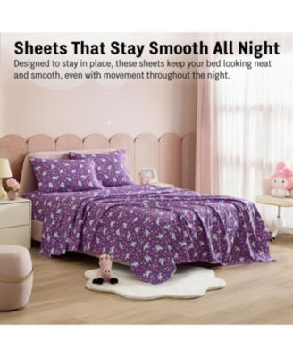 Printed Kids Bed Sheets - Multi Piece - Patterned Bed Sheet Set - Wrinkle Resistant & Ultra Soft - For Mattresses up to 15 Inches Deep