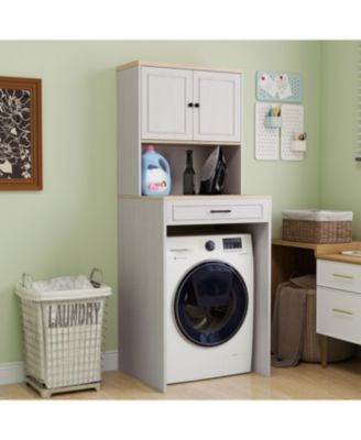  Over the Washer and Dryer Storage Cabinet - Antique White