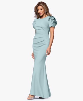 Women's Ruched Fit & Flare Gown