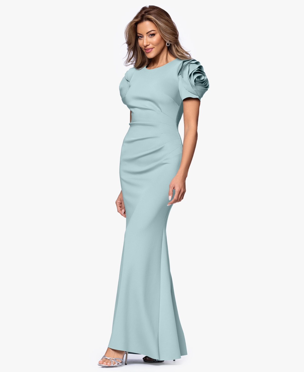 Xscape Ruched Fit & Flare Gown