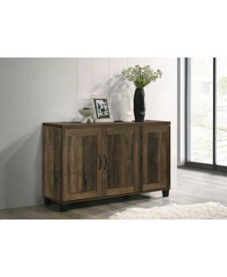 3 - Doors Cabinet with 6 Adjustable Shelves Particle Board Lamination 2.75in Leg Height