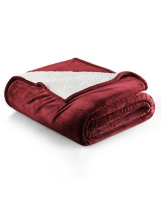 Velvet Plush Reversible Sherpa Bed Blanket