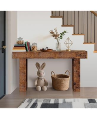 63" Long Console Table, Wooden Entry Table for Entryway, Rustic Sofa Tables Behind Couch, Foyer Hallway Tables for Entryway - Rustic Brown