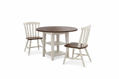 3 Piece Drop Leaf Dining Room Set with Table, 2 Chairs