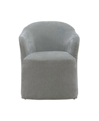Accent Dining Chair with Castors - Squared Arm - Sapphire Upholstry