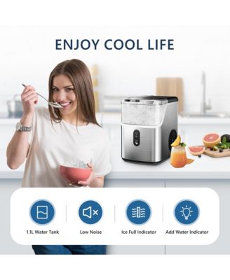35-lb Ice Per day Nugget/Pebble Ice Maker with Auto-Cleaning and 1.8Lbs Ice Storage in Silver