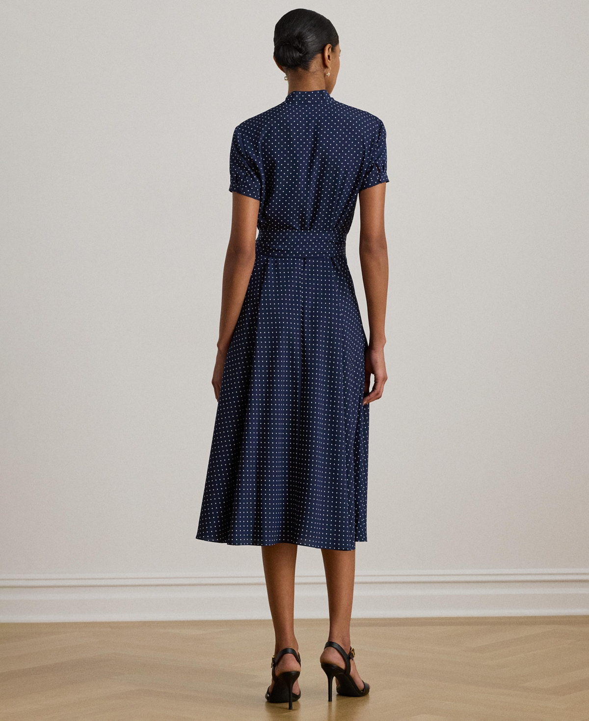 Lauren Ralph Women's Polka-Dot Belted Dress
