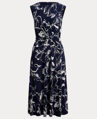 Women's Floral Twist-Front Jersey Dress