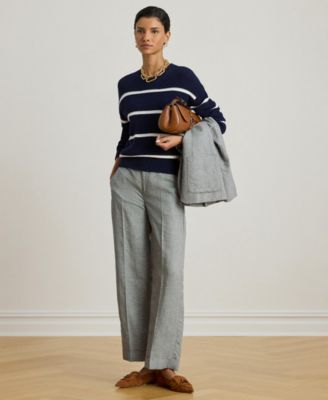 Women's Basket-Weave Cropped Pants