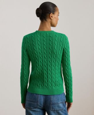 Women's Embroidered-Crest Cable-Knit Sweater