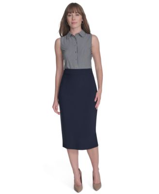 Women's Sleeveless Pinstripe Top