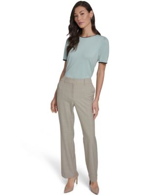 Women's Plaid Bootcut Trousers
