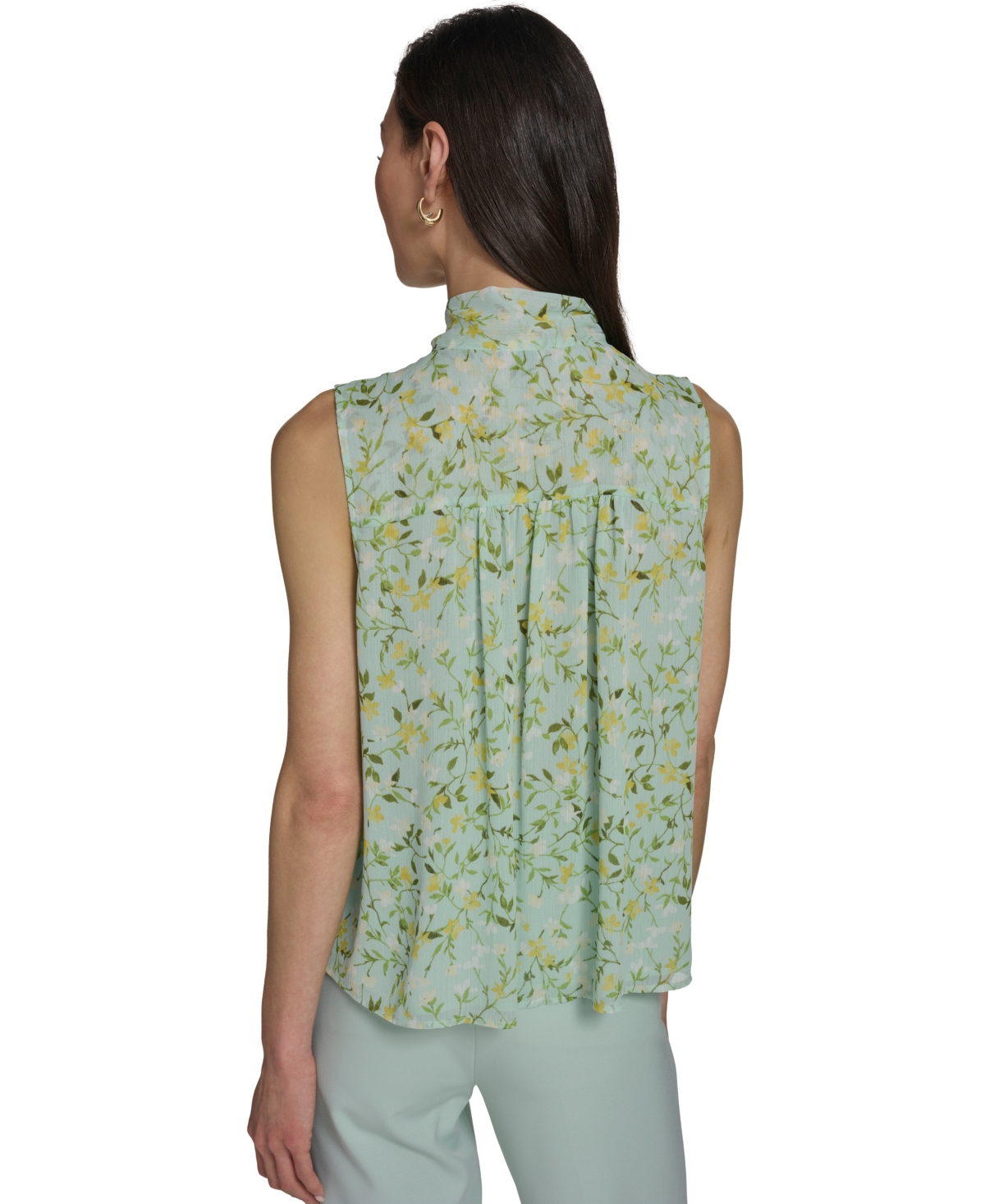 Tommy Hilfiger Women's Floral Vine Pintuck Top